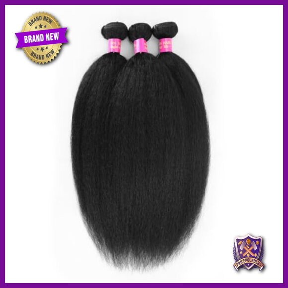 3 Bundles Yaki Straight Human Hair Extensions 100% Brazilian Virgin Remy main image 5